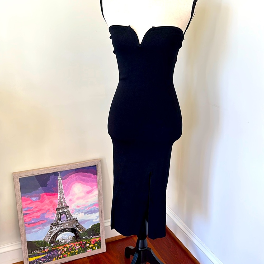 Free People Intimately NWT Black Knit Strapless Dress Size Small